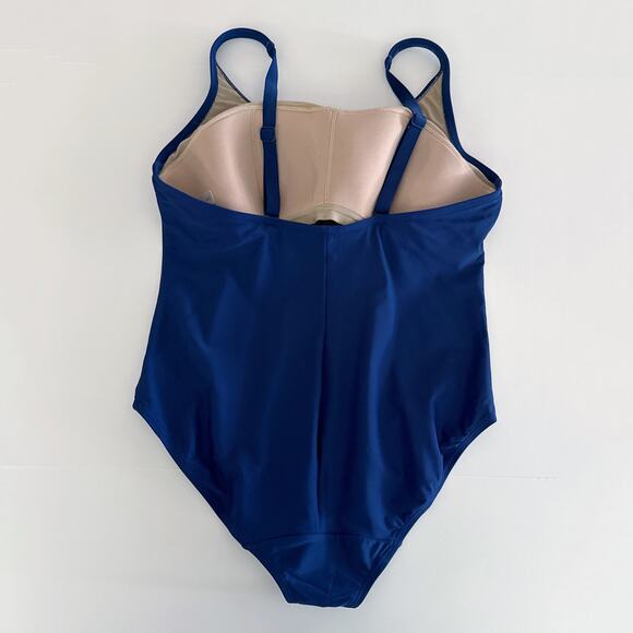 [Lane Bryant] Swim by Cacique Blue Sea You Later One Piece Tank Swimsuit Size 16 - Picture 3 of 12